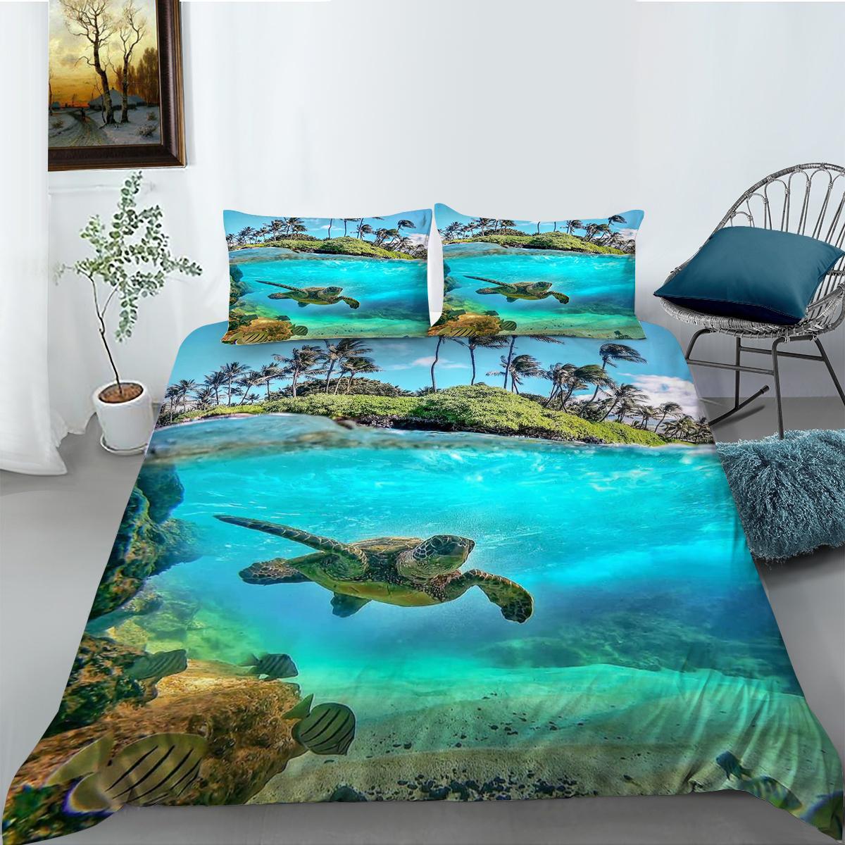 

Комплект пододеяльников с 3D принтом животных, комплект постельного белья с рыбным узором, костюм из полиэстера для мальчиков и девочек, комплект постельного белья одного двуспального размера AU Single 140x210cm