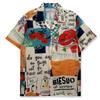 Camicia da Uomo Hawaiian Lily con Stampa Floreale Tropicale, Manica Corta, Bottoni