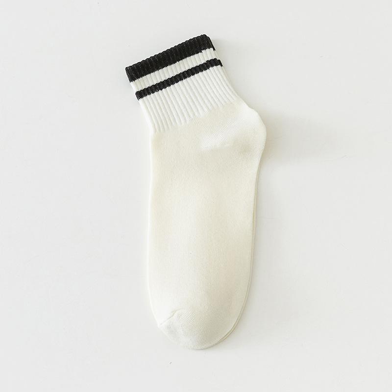 Men's Summer Thin Cotton Socks, Sweat-absorbing and Breathable Short Socks, Mid-calf Socks, Summer Sports Socks, White Men's Socks