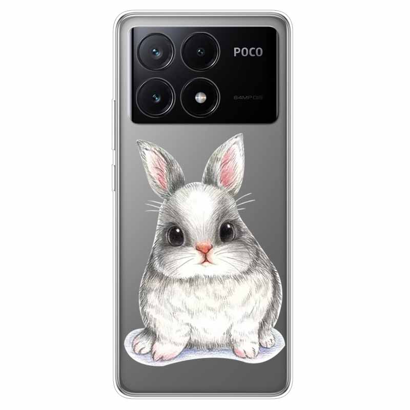 For Xiaomi Poco X6 Pro Case Transparent Cute Soft Silicone TPU Coque for Poco X6 / X6 Pro 5G Phone Cover X 6 X6Pro Clear Shells