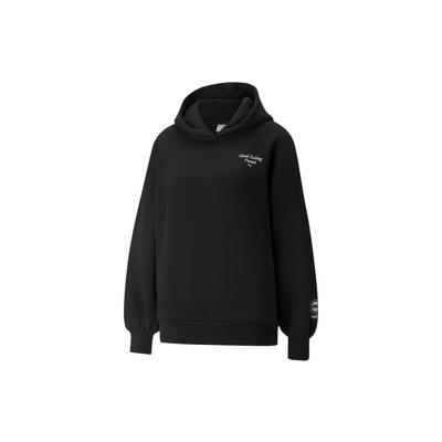 Wellness Club Crew Logo Knit Hoodie Women Sweatshirt Black 534397-01