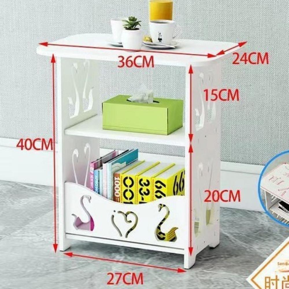 Multipurpose Floor Standing PVC Storage Rack for Bathroom Bedroom Desktop 2-Tier Organizer Swan square table 1980₽