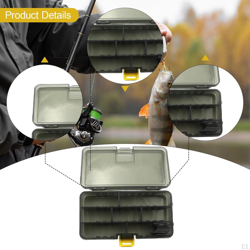 Tackle Box with Adjustable Dividers Accessories Fishing Storage Case