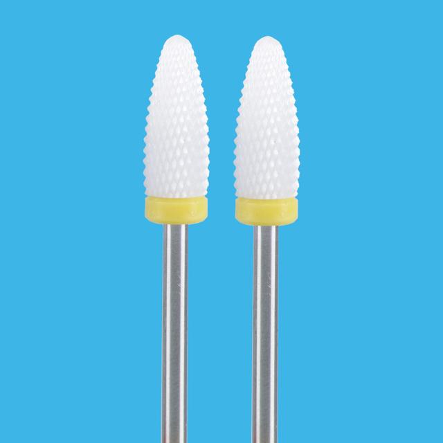 2 PCS Ceramic Milling Cutter For Manicure Machine Set Nail Drill Bits Corundum Mill Cutters Nails Pedicure Bit Sanding Cap