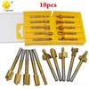 10-Piece Titanium-Plated Milling and Trimming Cutter Set for Woodworking and Engraving.