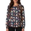 Women's Casual Fashion Single Breasted  Halloween Graphic Printed Nurses Tops