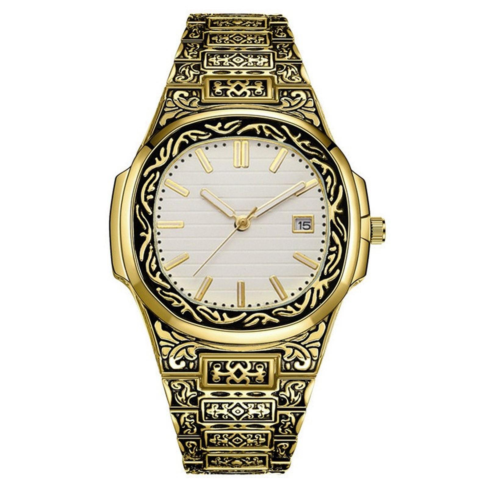 

Мужские кожаные деловые модные часы с ремешком для подарков One Size