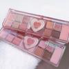 Gliter Love Heart Pink Eyeshadow Palette Natural Cool Tone Low Saturation Eye Shadow Pallet Brown Korean Makeup Cosmetic
