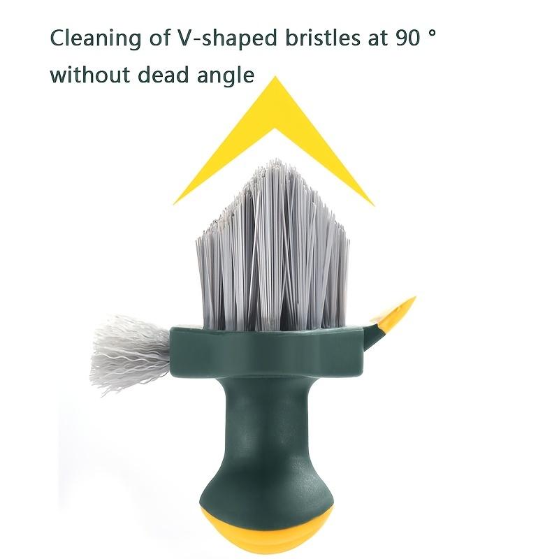 Triple-Sided Floor Brush Deep Cleaning Tool for Bathrooms and Toilets Power Scrape Bristles for Tight Grooves and Gaps