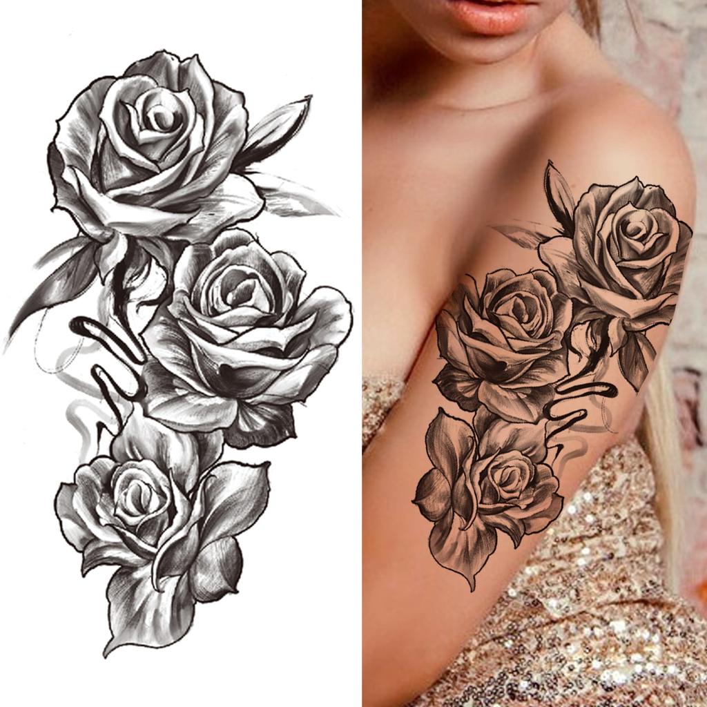 3 Flower Tattoos on Arm: Elegant & Bold
