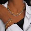 Ensemble collier et bracelet nœud tendance - Bijoux style Hip Hop Euro-Américain en Acier Inoxydable 304.