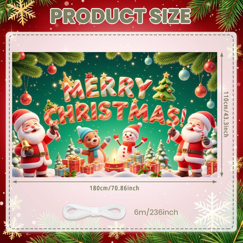Santa Claus Banner Santa Claus Holiday Banner Christmas Banner Festive  For Outdoor Celebration Home Decoration Festive