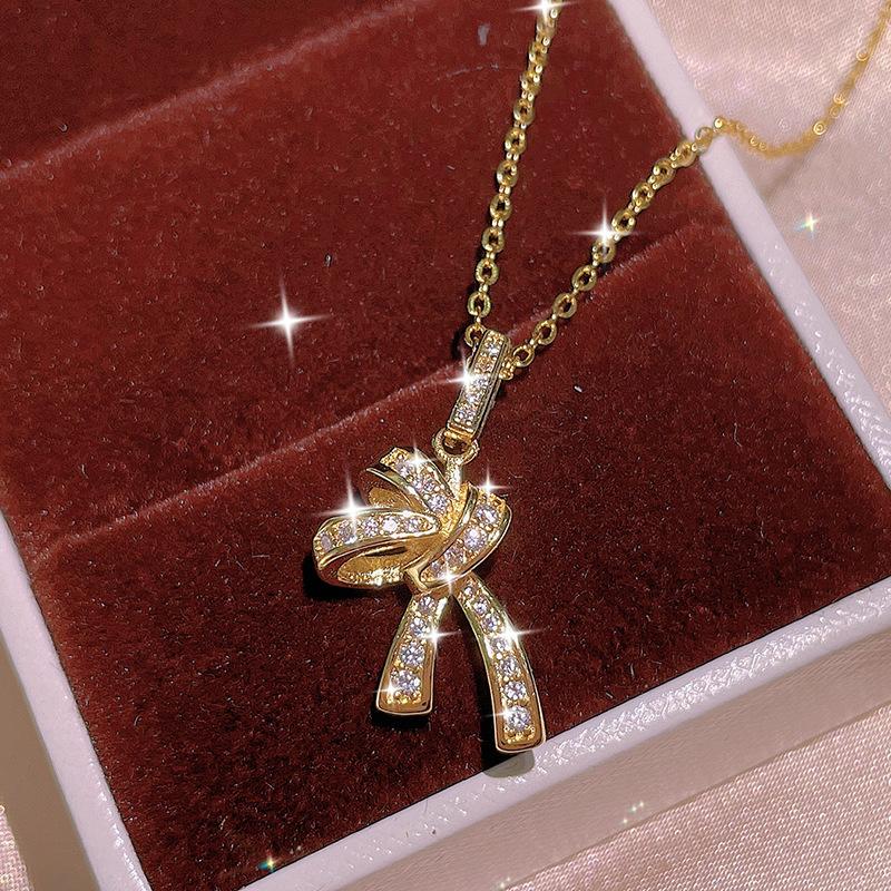 

Модное ожерелье-бант для женщин, простая темпераментная цепочка Ins Clavicle, модная шейная бижутерия, легкая роскошная шейная цепочка Niche