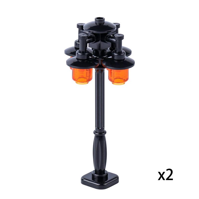 MOC Bricks Toys Model Compatible MOC Parts Bricks City Street Lamp Building Block Lamp with Halloween Bat Lamp