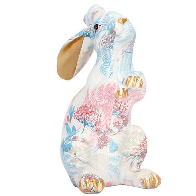 Rabbit Statue Nordic Style Handcrafted Painted Resin Rabbit Desktop Ornament Home Decoration