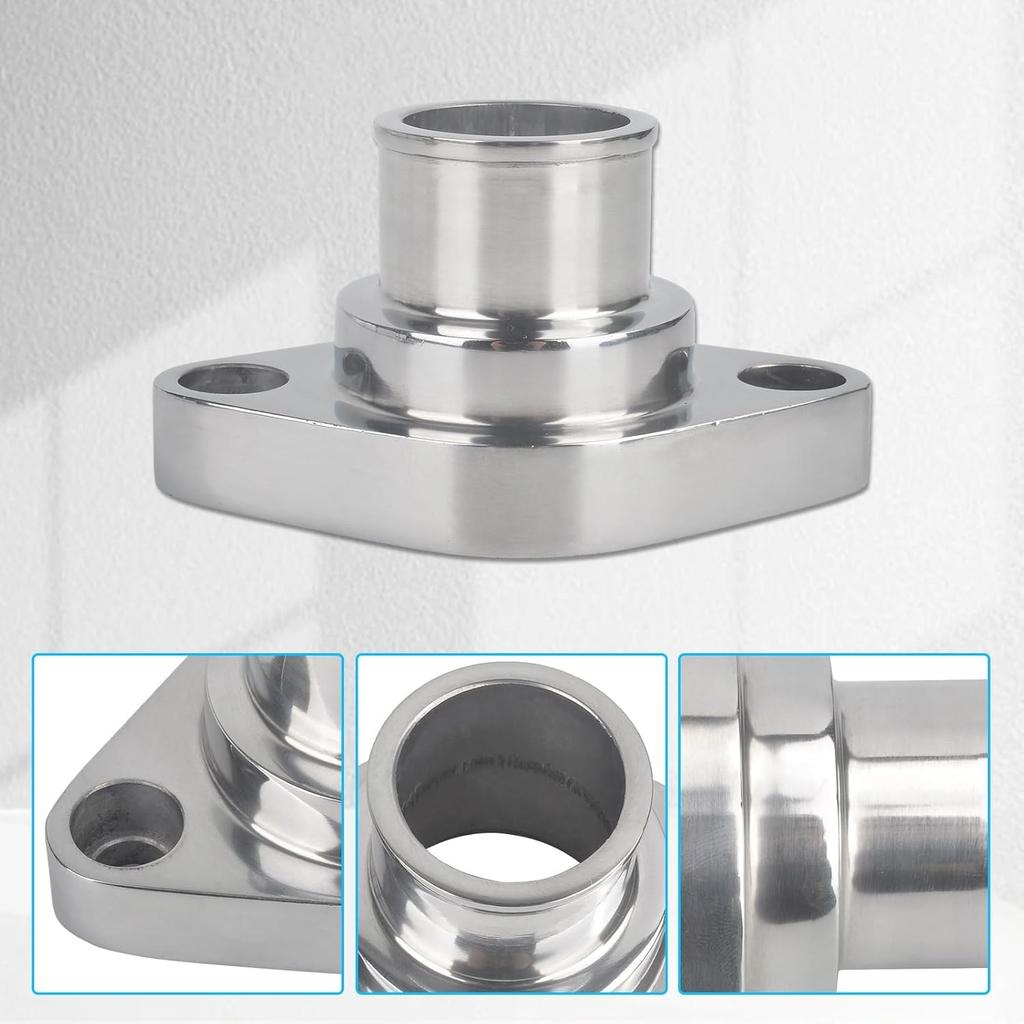 Straight Up Water Neck Aluminum Polished Thermostat 180 Degrees Style2 Silver