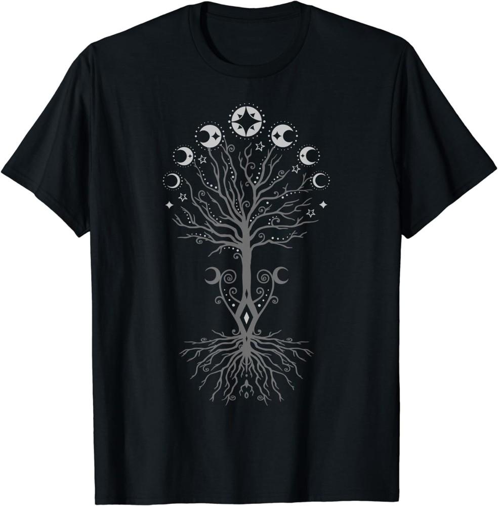 Moon Phases Tree Of Life Yggdrasil Viking Pagan Wicca T-Shirt