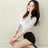 Sex Underwear Exposed Chest Cross Sexy Hip Skirt Tight Split Female Secretary Dress Teacher Temptation Pure Desire