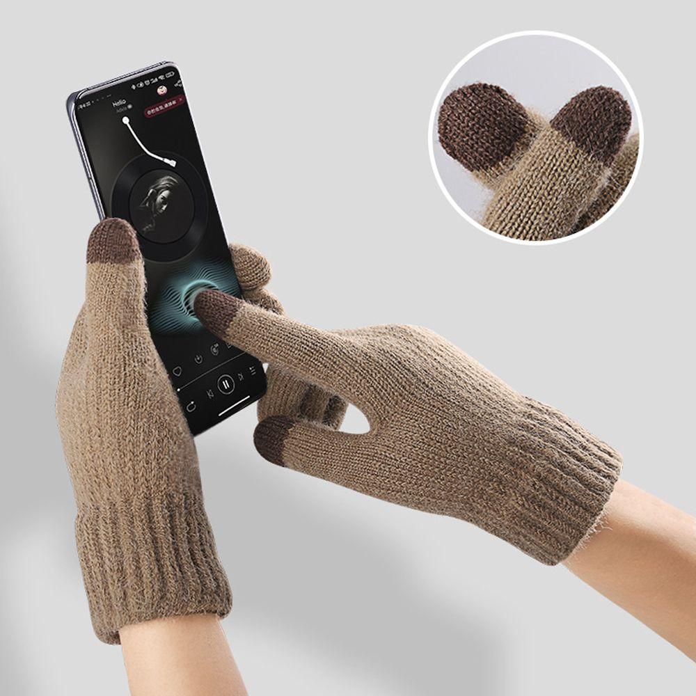 Farbe Vollfinger Mode Herren Fäustlinge Herren Strickhandschuhe Handschuhe Herbst Winter Handschuhe
