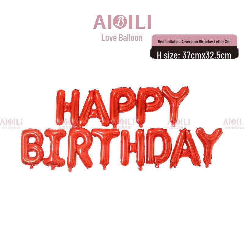 Beautiful Birthday Balloon Set: Happy Birthday Letter Aluminum Foil Decorations
