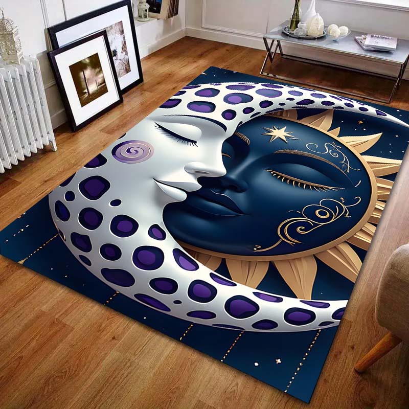 Multiple Sizes Moon and Sun Pattern Carpet for Living Room Bedroom Sofa Home Decor Rus Non-slip Floor Mat Luxury Gift