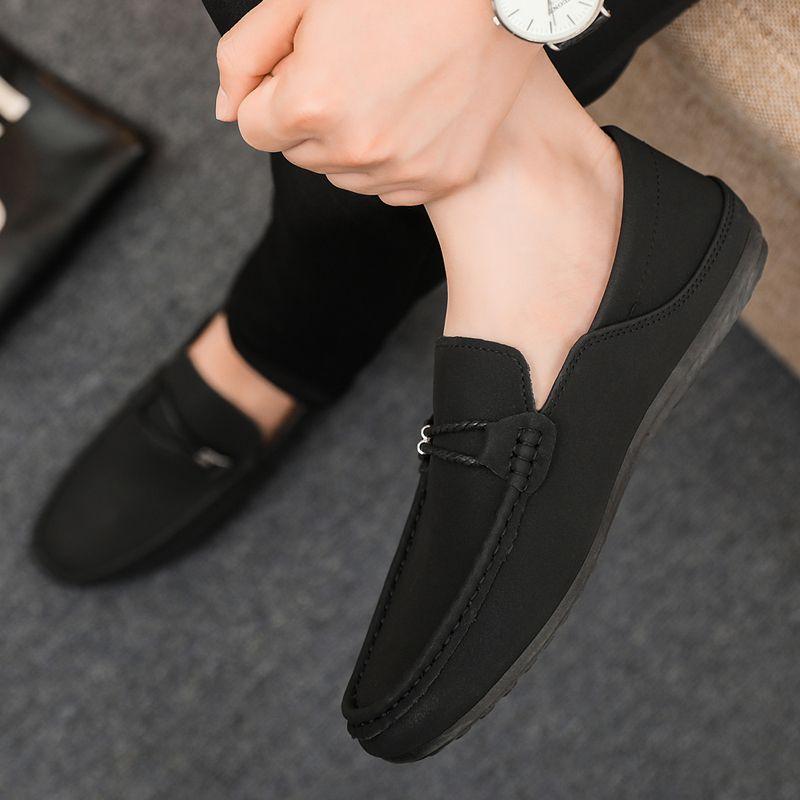 Black Round Toe Breathable Slip-on Male Casual Loafers Shoe Summer Sale Common High Quality Fashion Luxury Men's Leather Shoes