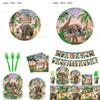 Jungle Animal Zoo Birthday Party Supplies For Boys Jungle Theme Decorations For Baby's First Birthday Tableware And Tablecloth