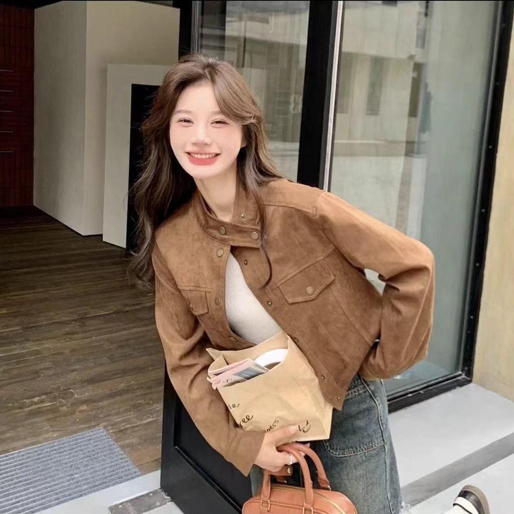 Melard Retro Loose Casual Jacket for Petite - Brushed Spring/Autumn Design