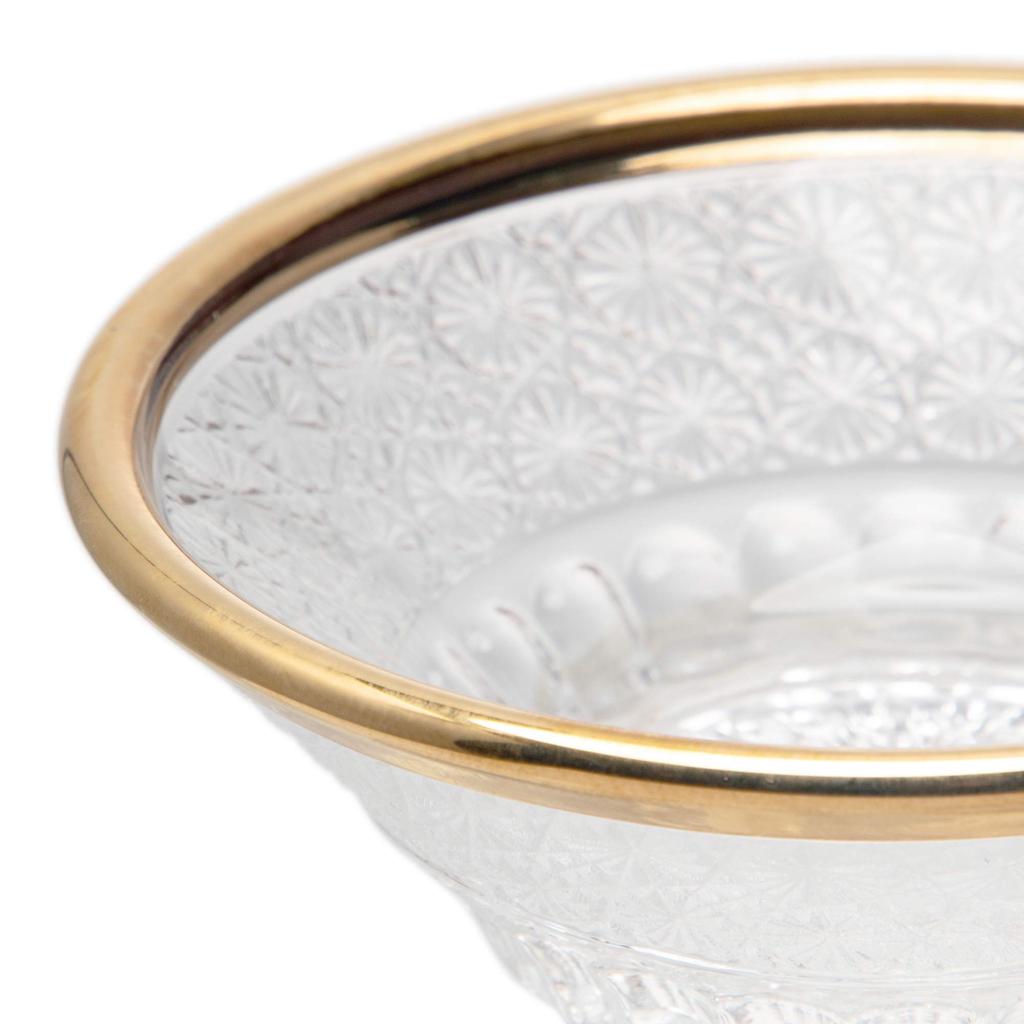 Aoyama Glass, Chiyoguchi (small sake cup/dish), approx. 7cm, Kiku (chrysanthemum) design, gold-plated, made in Japan, AMG-KM-K5G