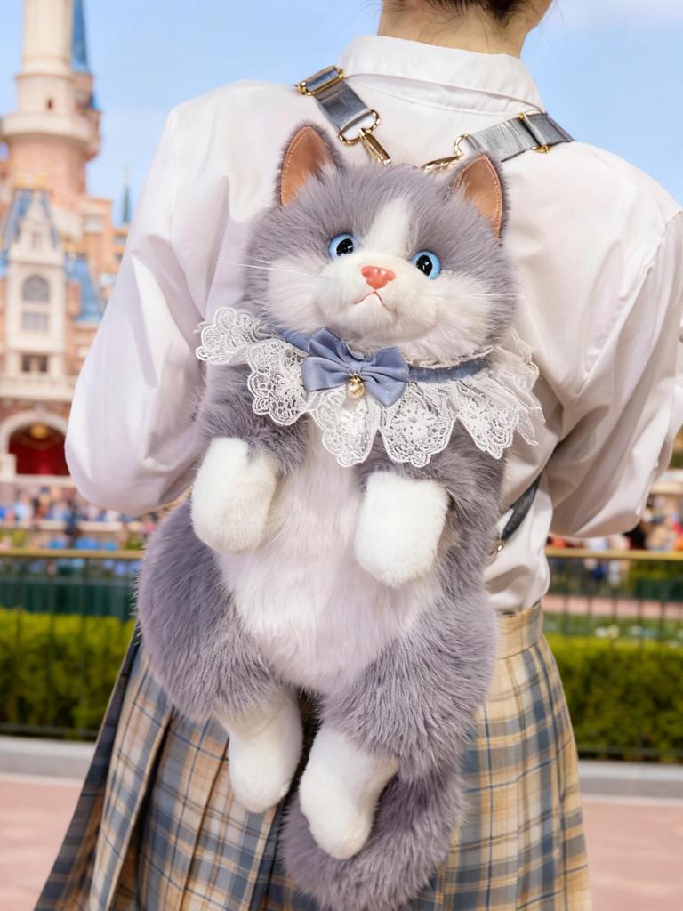 Entzückender Ragdoll-Katzen-Plüschrucksack für Mädchen und Kinder