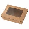 HEADS Deli Boxes, 16.5 X 4.6 X 13 Cm, Brown, 50-Count, Food-Safe, Oil-Resistant, Water-Resistant Containers with Windows, Kraft, Perfect for Delivery