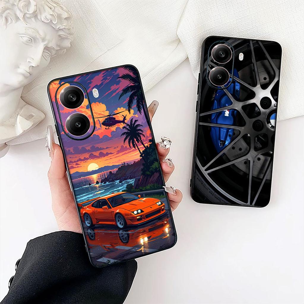 Supercar Comics Super Car Taillights Phone Cover for Xiaomi Redmi Note 12 11 10 A3 Pro 10A 10C 12C Note12 5G Protective Case