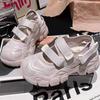 Cowhide version~ Ugly cute Mary Jane shoes hollow leather thick-soled Velcro bag head sandals sports dad shoes women