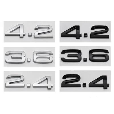3D ABS Letters 2.4 3.6 4.2 Logo Car Rear Trunk Emblem Badge Sticker Decals for Hot A3 A4 A5 A6 A8 Q5 Q7 Q8 Accessories