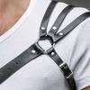 One Shoulder Men's Harness PU Leather Gay Men Chest Harness Bondage Black Leather Men Accessories Upper Erotic Body Men Harness