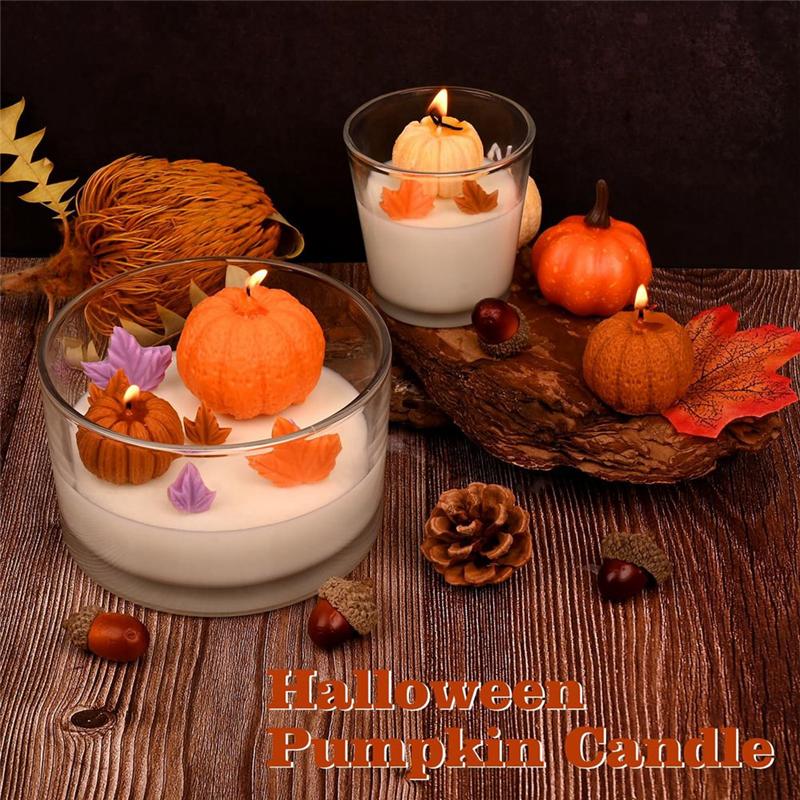 ABWR-Silicone Candle Mold Halloween Resin Mold Scented Candle Mold For Fall DIY Decoration Supplies Pumpkin