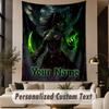 Custom Text Printed Tapestry World of Warcraft Pattern Large Wall Hanging Indoor Room Decor