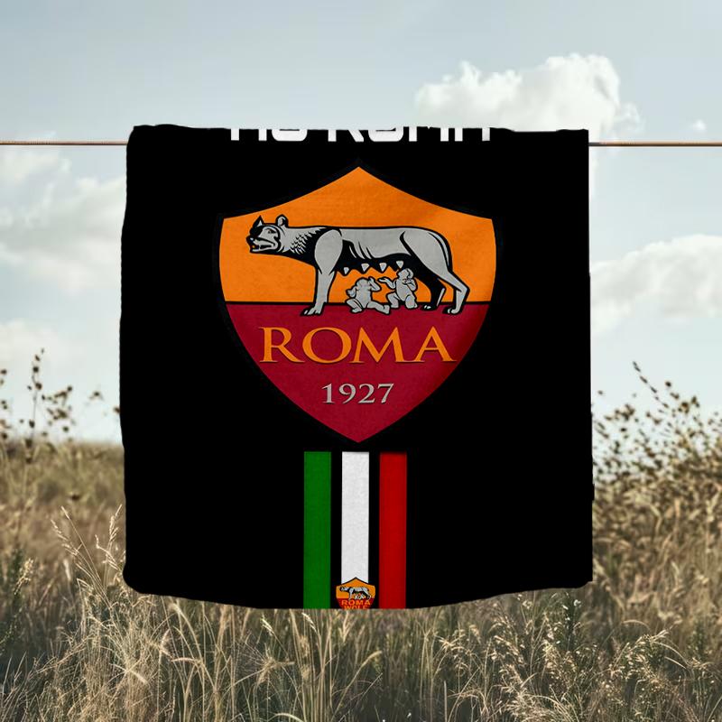 1pz Coperta Morbida in Flanella Stampata AS Roma1 Calcio per Camera da Letto Adulti Soggiorno Divano Campeggio Viaggio Regali per Fan Regali di Natale