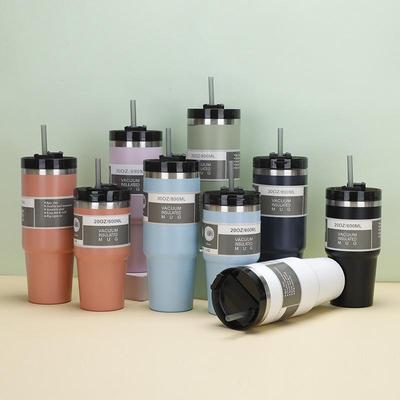 Tazza per auto con cannuccia da 30 once, borraccia sottovuoto in acciaio inossidabile 304, tazza per acqua portatile per auto