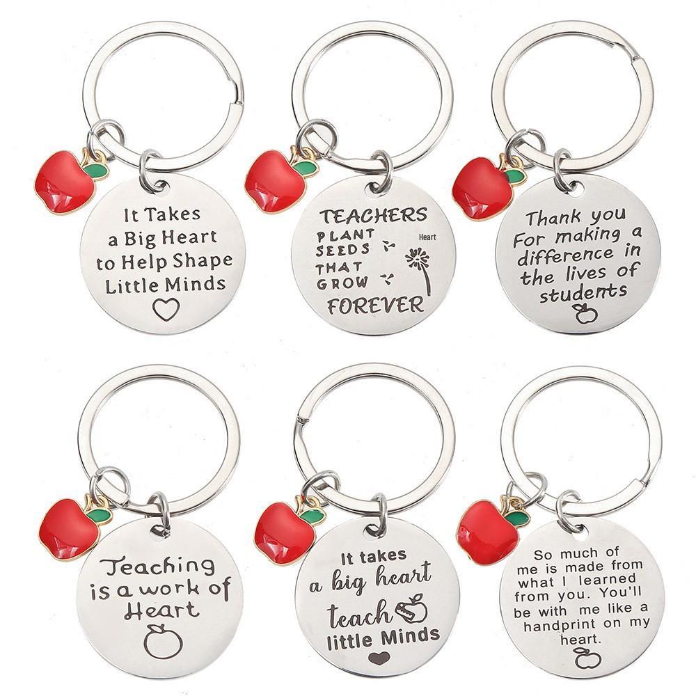 Stainless Steel Teacher's Day Apple Bee Keychain - Thank You Gift