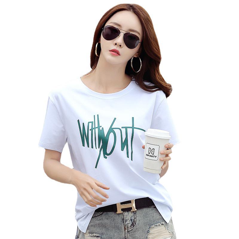 Plus Size Korean Style Printed Women's T-shirt Top