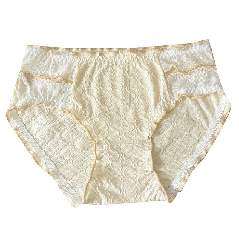 Cream Girl Underwear: Pure Desire High-Style Sexy Waistband Women's Breathable Comfortable Thin Triangle Panties.