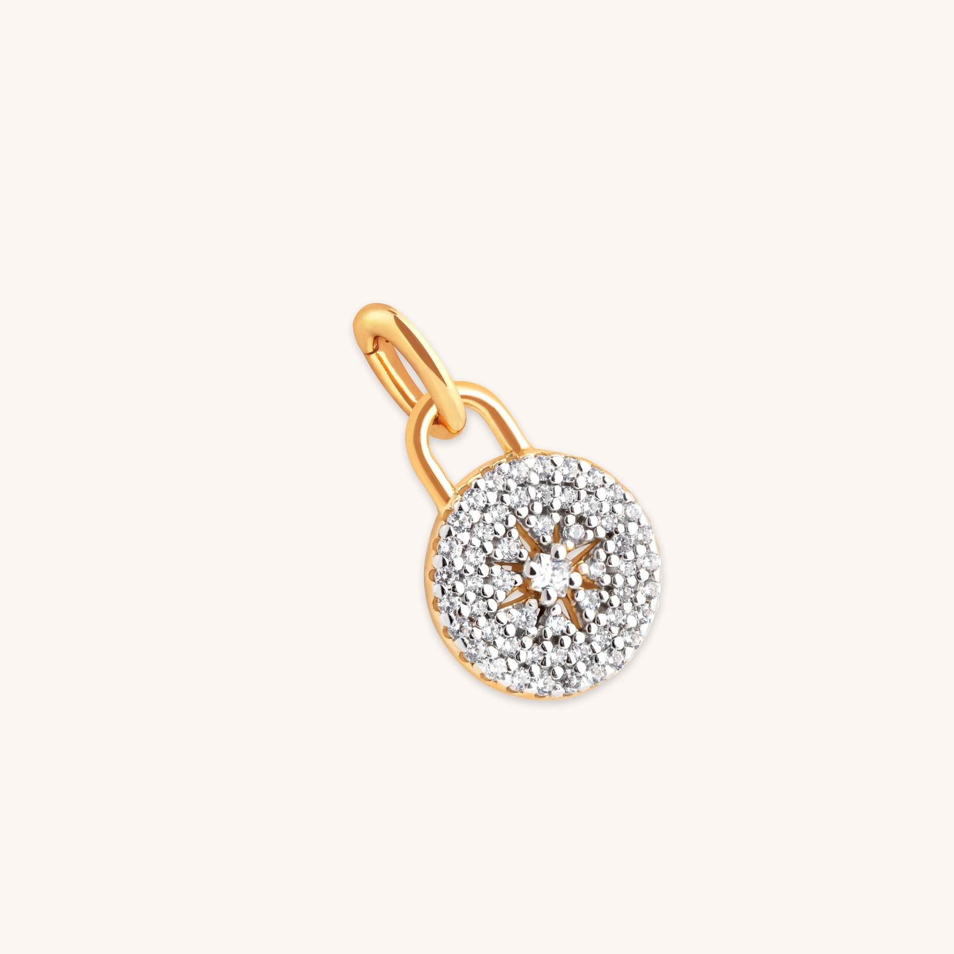 18K Gold Plated Stainless Steel Square Moon Pendant