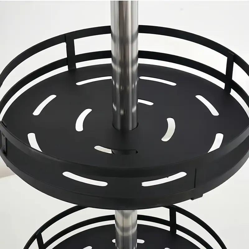 Kitchen Spice Rack 360°Rotating Seasoning Rack Storage Tray Rotating Multi Functional Kitchen Accessories No Punching Organize