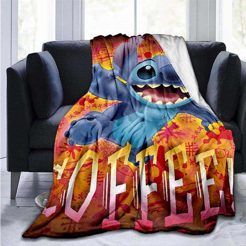 Decke Bettwäsche Liebe Seaside Stitch für Kinder und Erwachsene Reiseüberwurfdecke Weiche Tagesdecke Büro Flanelldecke 75x90cm