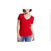 Tommy Hilfiger Solid Color Casual V-Neck Short Sleeve T-Shirt Women Tops Red 7648538-XCN