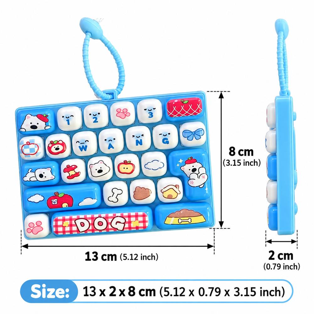 1Pcs Cute Style Keyboard Fidget Toy 26-Key Stress Relief Toy Pendant  for Backpack Bag Pendant