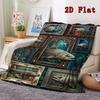 Prehistoric Fish Art 2D Flat Pattern Flannel Blanket, High Quality All Seasons, Home Decor, Warmth and Comfort, Perfect for Christmas Gifts.