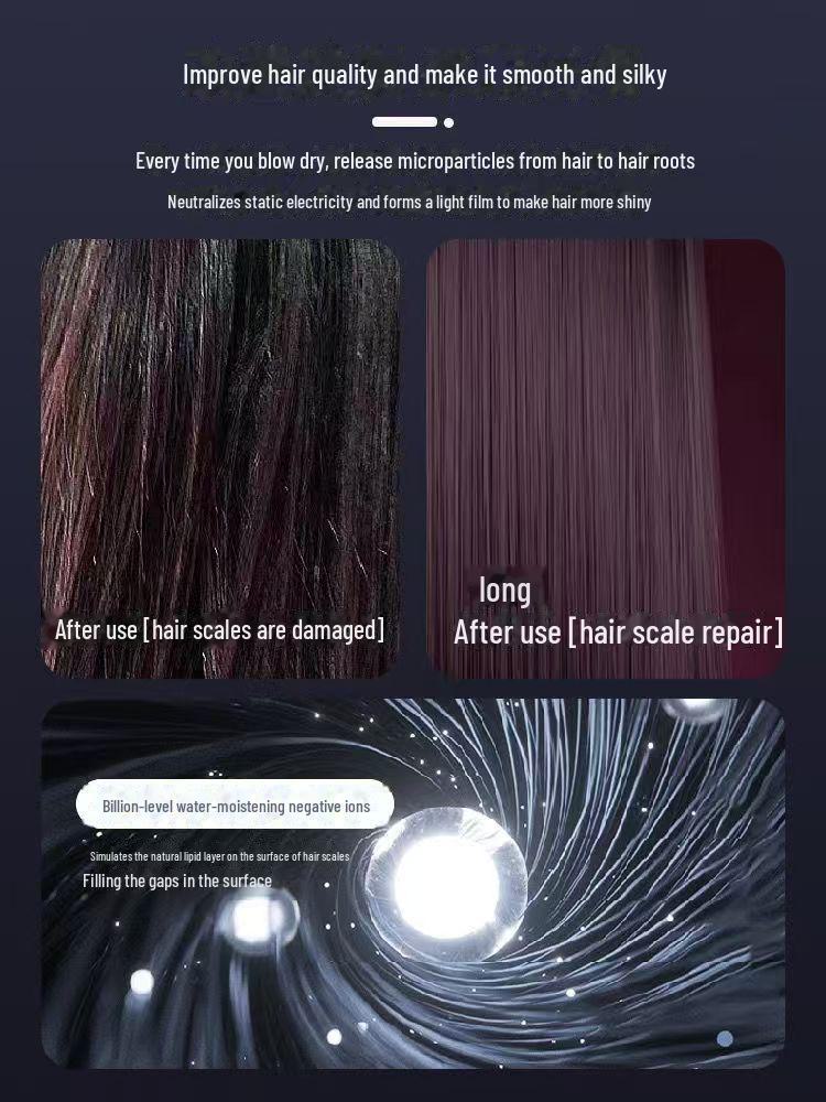 Uscător de păr Mousen cu control al temperaturii de mare viteză: Cald/Rece, Ioni negativi, Design fără frunze