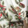 Christmas Pine Needle Jam Curtains For Living Room Bedroom Home Decoration Window Voile Tulle Curtain Drapes